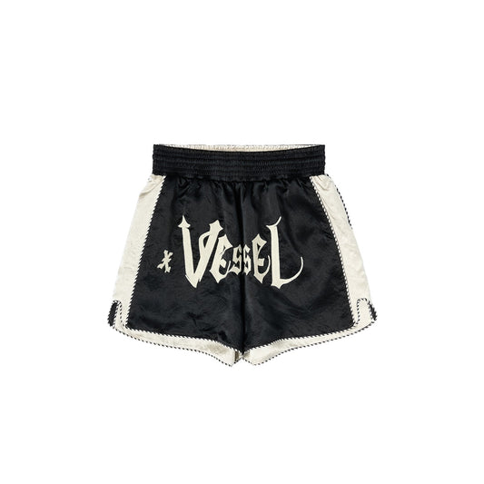 xVESSEL Embroidered Shorts Balck