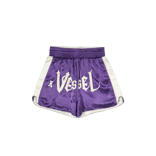 xVESSEL Embroidered Shorts Purple